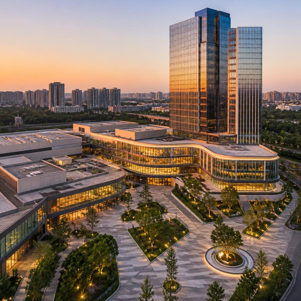 Modern commercial mixed-use development
